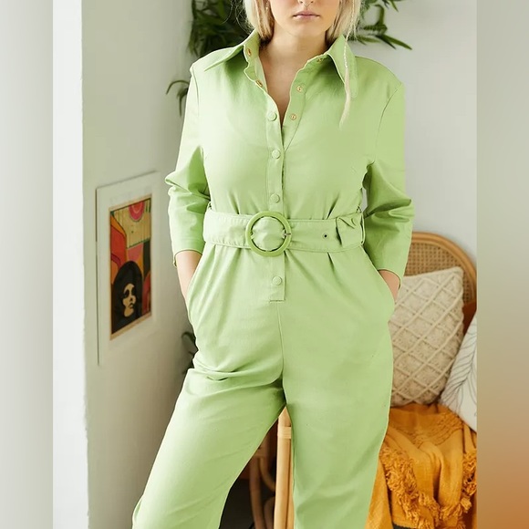 NWT House of Sunny Golden Years green coverall jumpsuit boiler suit - Picture 5 of 9